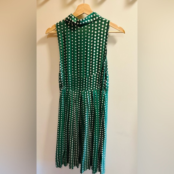 Anthropologie 11-1 TYLHO Green Polka Dot Shirt Dress: XS - Picture 3 of 4